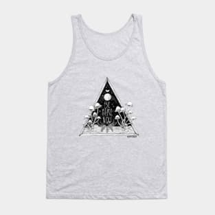 Be Here Now || Zen typography mushroom illustration Tank Top